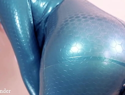 Hot texturized latex rubber catsuit, curvy MILF Arya Grander, high germane to free fetish video