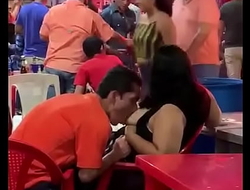 Chinese couple caught sucking at the park