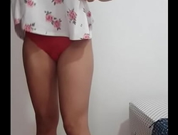 My student sends me a video of changing clothes. She makes me dick hard.