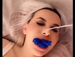 Girl Gagged With Panties Takes a Big Load on Her Face