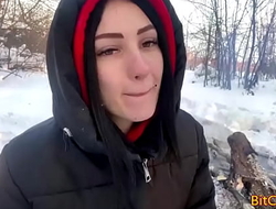 Oral sex in snow place